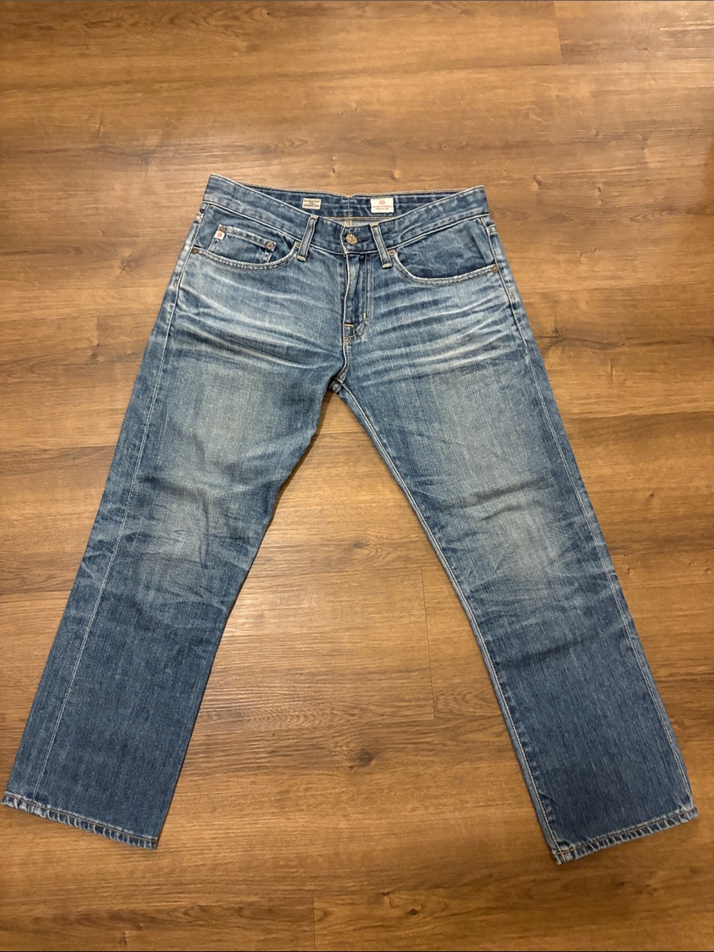 Ag Adriano Goldschmied Women's ex boyfriend crop- Faded Blue Wash